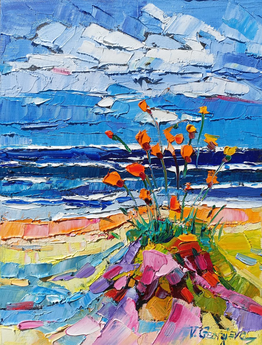 Poppies on the coast by Vanya Georgieva