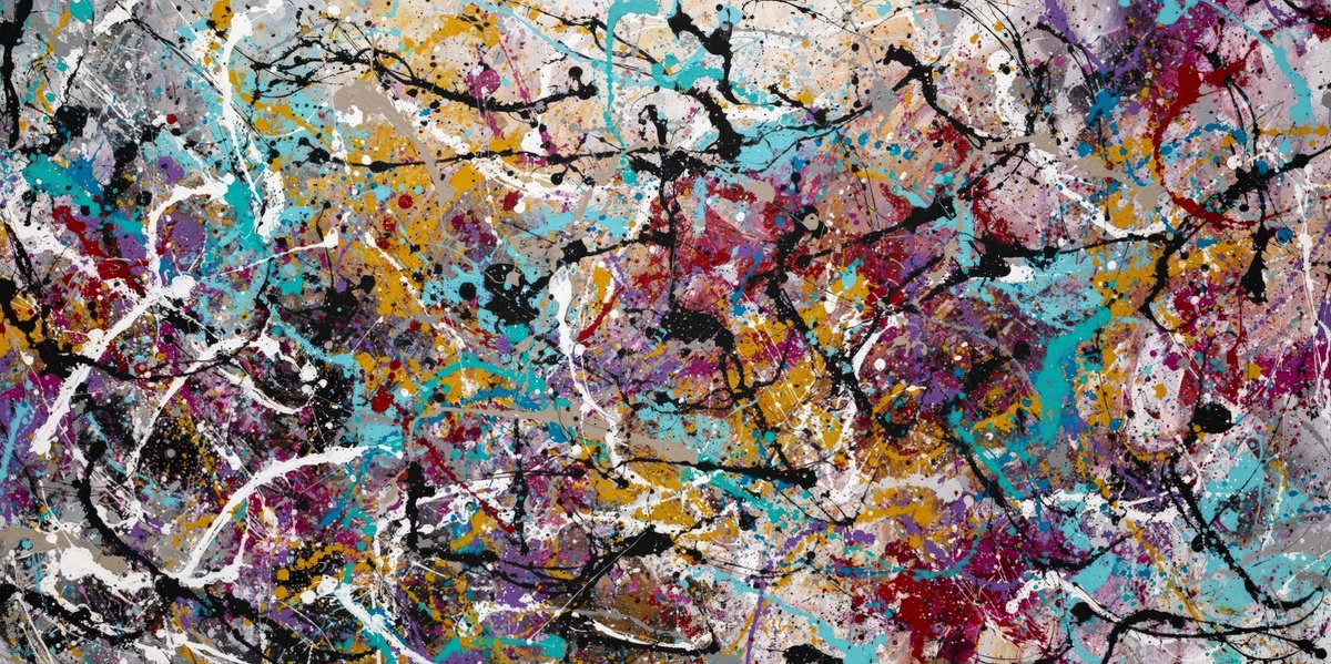 Abstract Acrylic Painting By Art By Catalin, 59 X 30, Love And Desire 153, Original Artwork