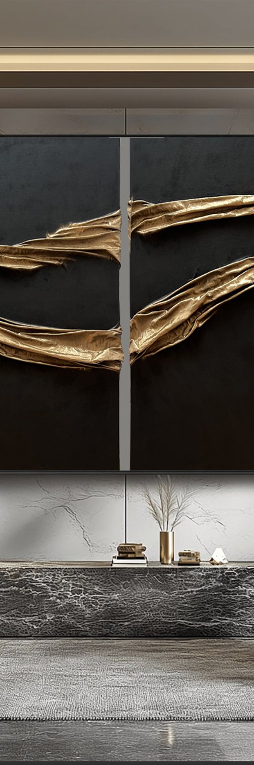 Black & Gold Abstract Luxury by Indie Ru