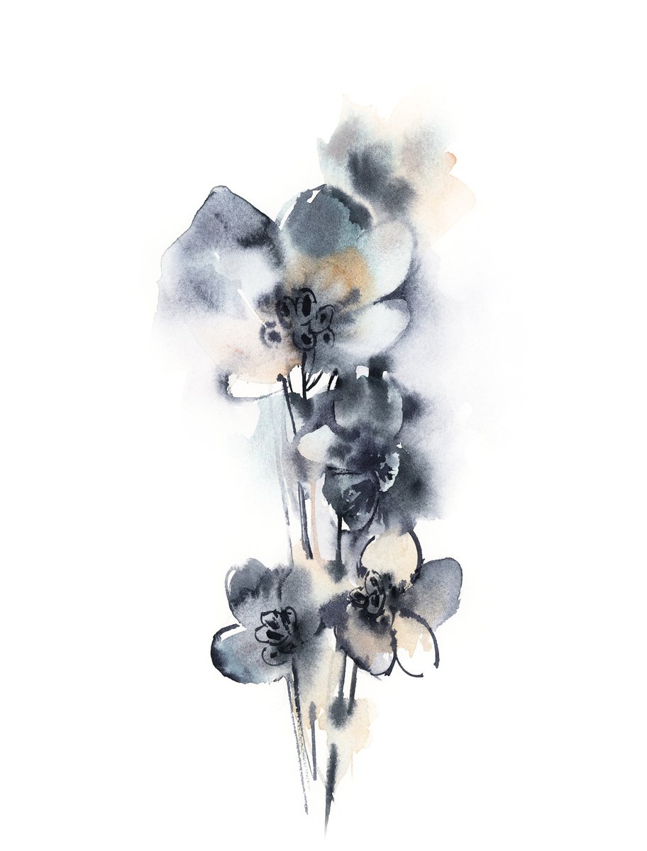 Florals in Blue n.4 by Sophie Rodionov