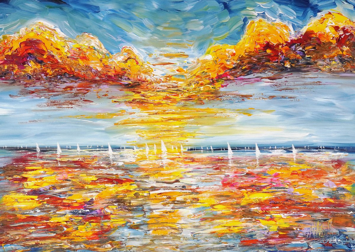 Seascape Sailing Impressions M 5 By Peter Nottrott, 47 X 33, Artwork For Sale On Artfinder