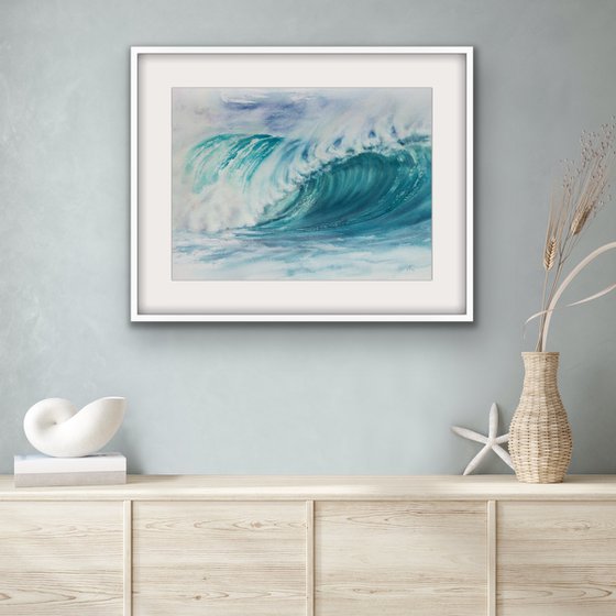 Turquoise sea wave