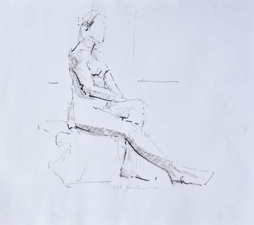 Nude Female -Life Drawing No 309 by Ian McKay