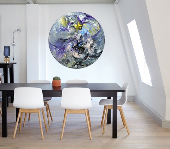 Abstract round painting contemporary art