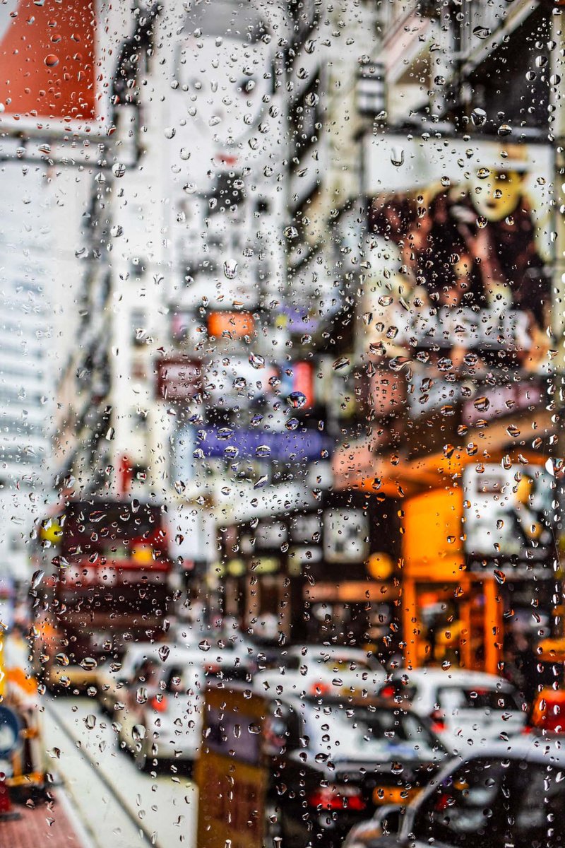 Abstract Cityscapes Photograph By Sven Pfrommer, 47 X 31", Rainy Days In Hong Kong Xvi, Original Artwork