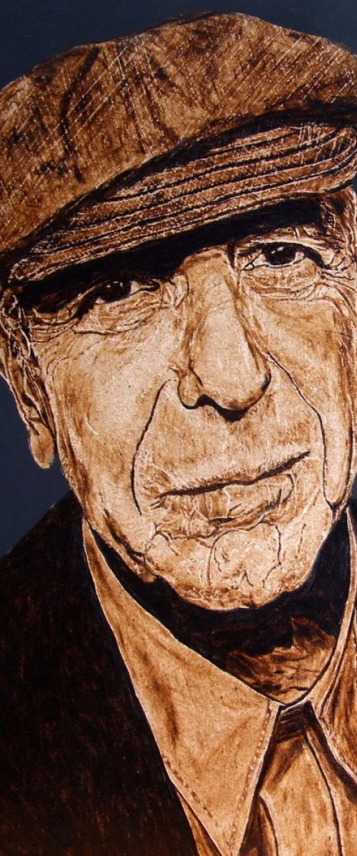 Leonard Cohen by MILIS Pyrography