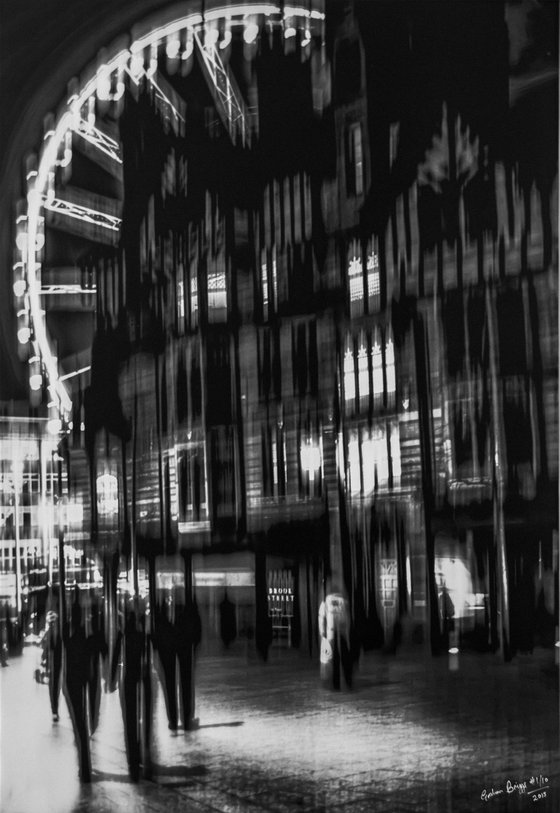 Wheel Of Light #2/10 - Limited Edition Photograph on Canvas. Abstract Street and Ferris wheel