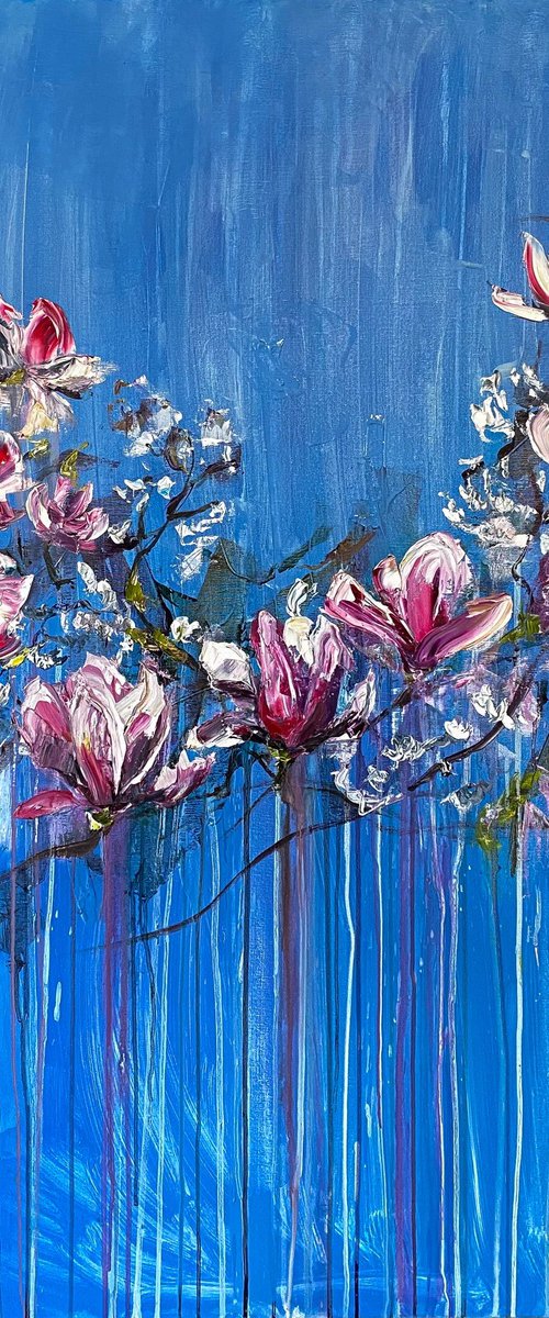 Magnolia Oil Painting by Mily Art