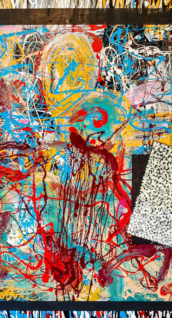 -Swing- Abstract expressionism JACKSON POLLOCK style enamel and oil on canvas.