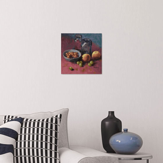 Still Life with Peaches and Grapes