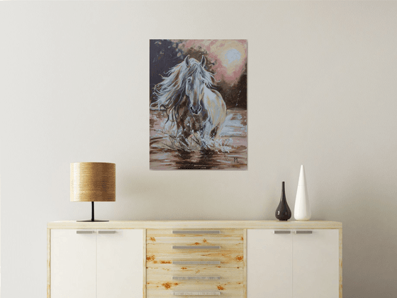 " MORNING DREAM WHITE HORSE "