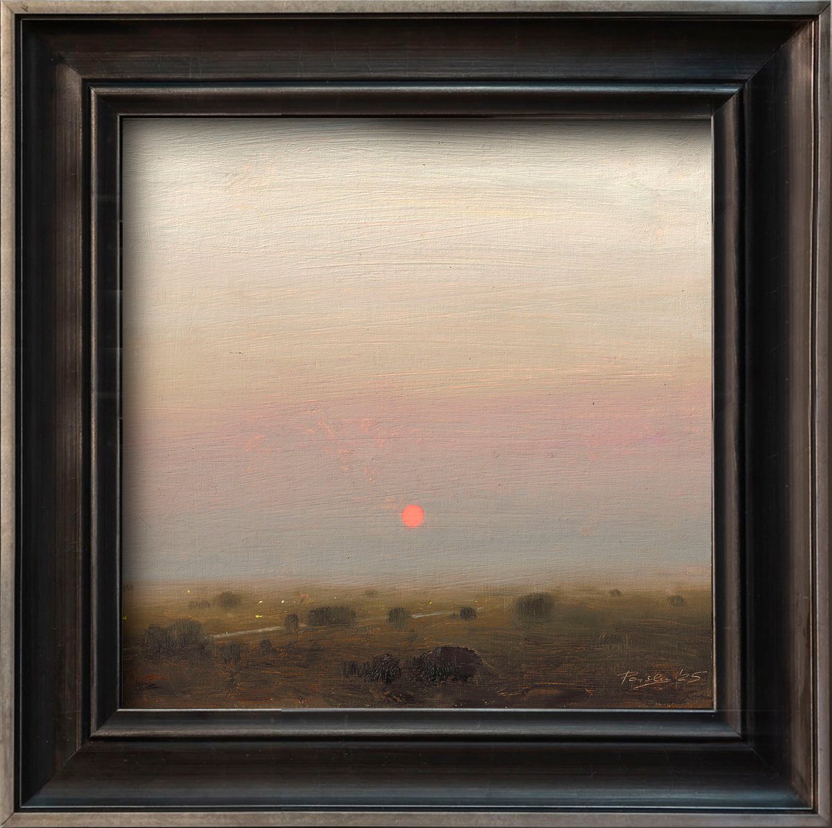 Impressionistic Landscape Oil Painting By Ayna Paisley, 13 X 13, Mist Over The Valley, Original Artwork