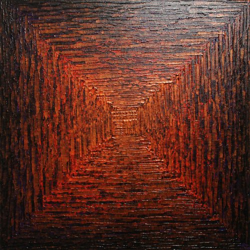 Iridescent orange red purple square gradient by Jonathan Pradillon