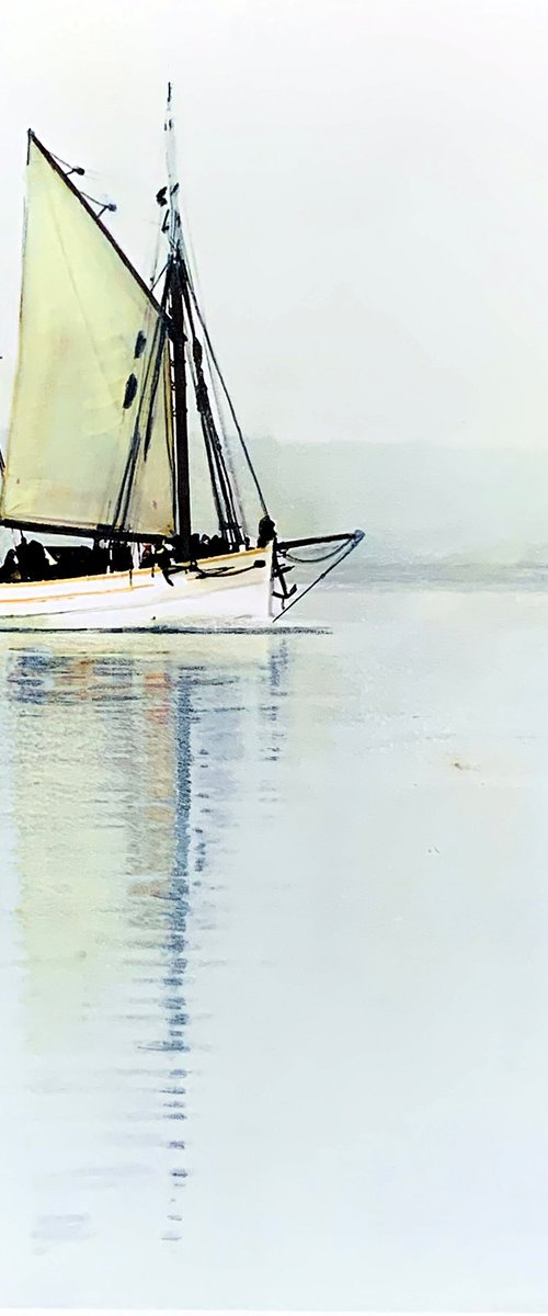 White Sailsl on White Ground by Siniša Alujević