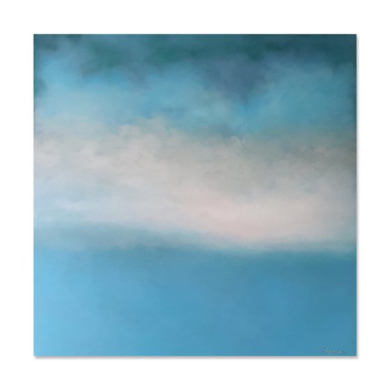Tender Deep Vibes / Blue seascape oil painting