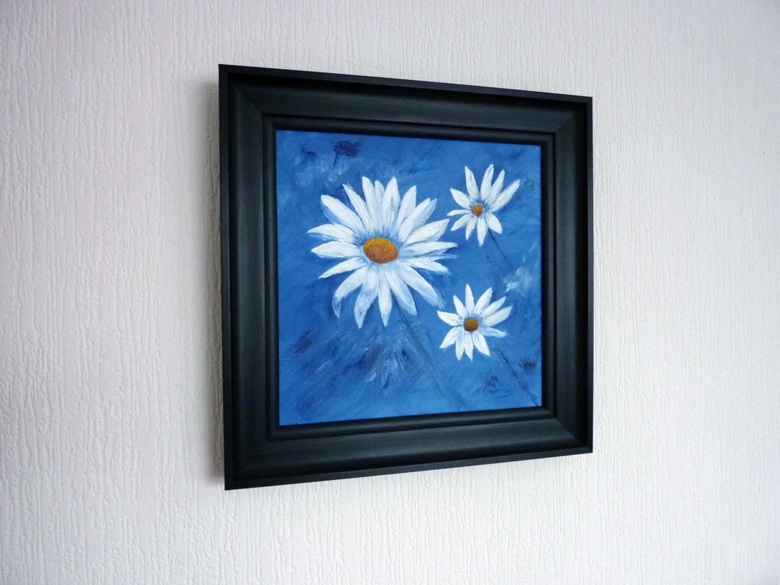 Rectangular Daisy Painting shops signed by the Artist- TAL