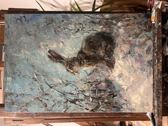 Hare in the snow