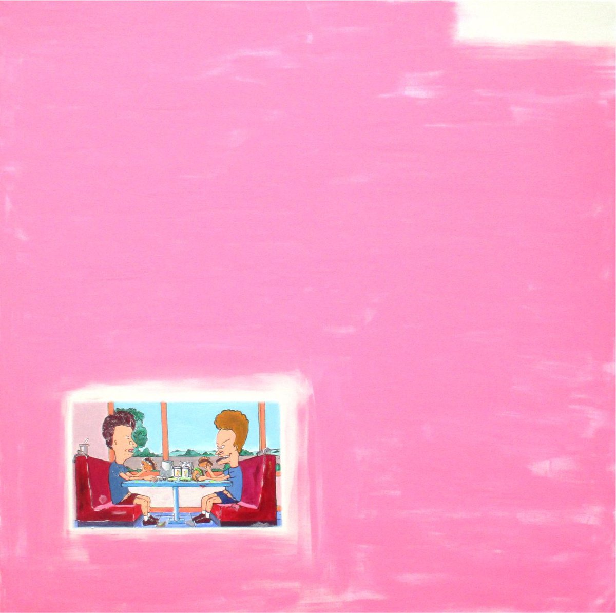 Abstract Acrylic Painting By Super Pop Boy, 51 X 51", Beavis And Butthead, Original Artwork