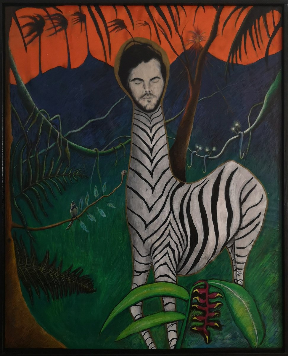 Surrealistic Portrait Oil Painting By Luis Lopez, 59 X 79", The Forest At 4Am, Original Artwork