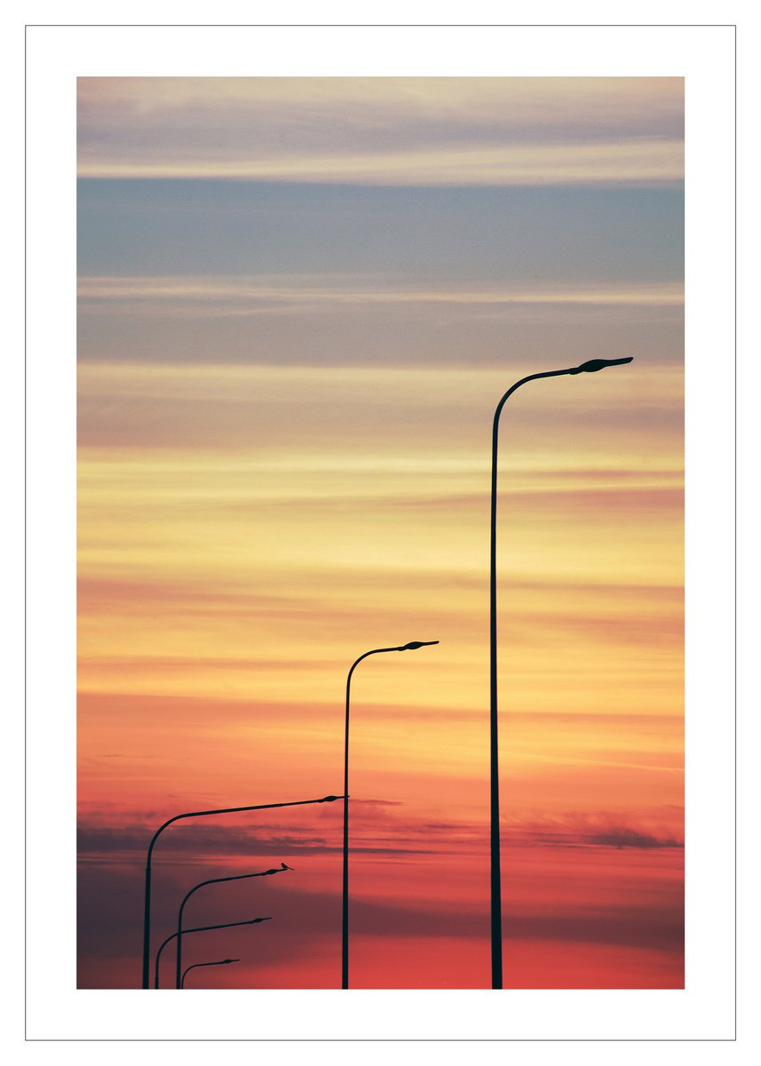 Expressive Cityscapes Photograph By Beata Podwysocka, 20 X 28, Lamp-Postscape 5, Original Artwork