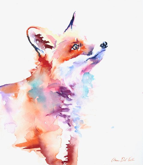 Fox painting "Curious Mr Fox" by Aimee Del Valle