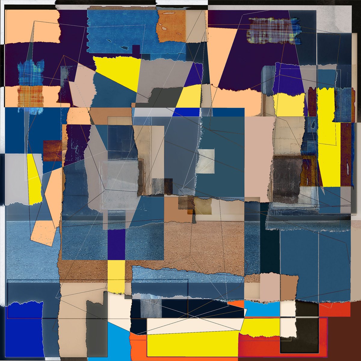 Expressive Abstract C-Type Print By Geert Lemmers Fpa, 31 X 31, Groundplan Iii 6 New, Original Artwork