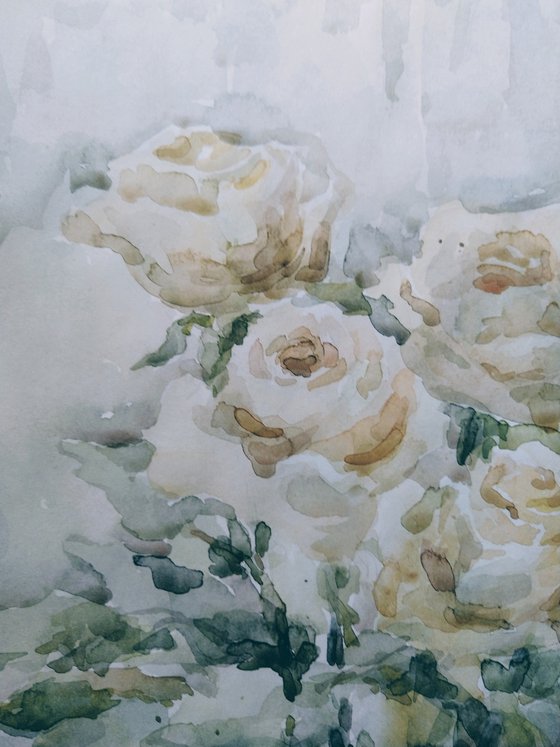 Roses. Original watercolour painting.