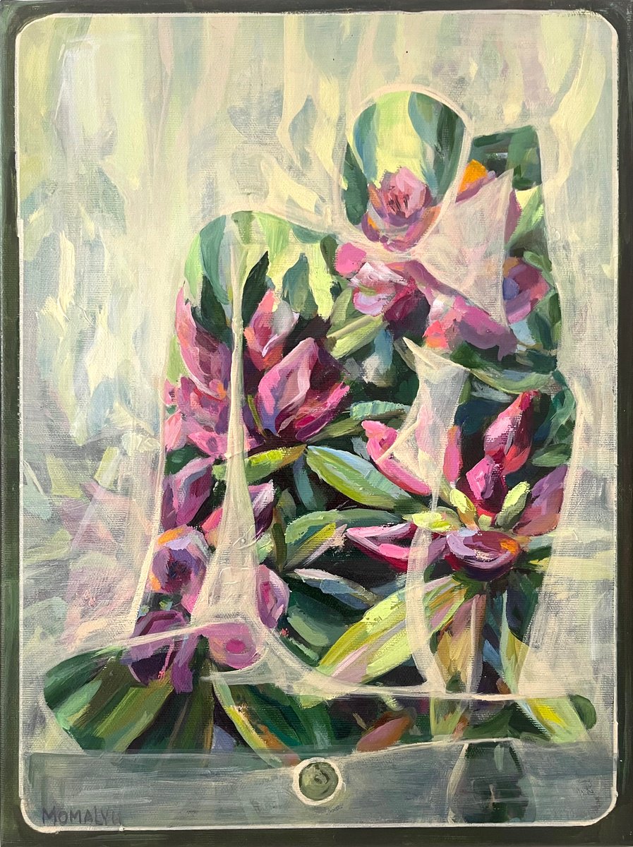 Naive Portrait Oil Painting By Momalyu, 12 X 16", What About Stereotypes? 1, Original Artwork