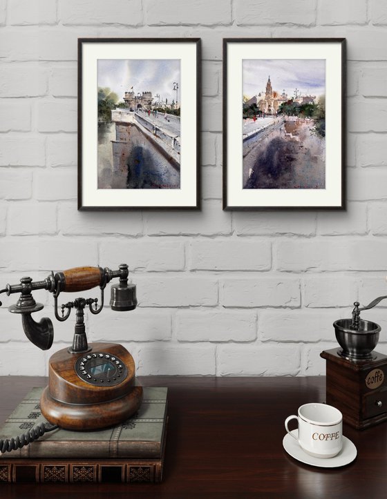 Serrans Bridge Views(Diptych)