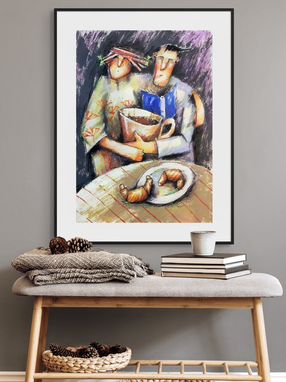 Jumbo Coffee and Two Croissants