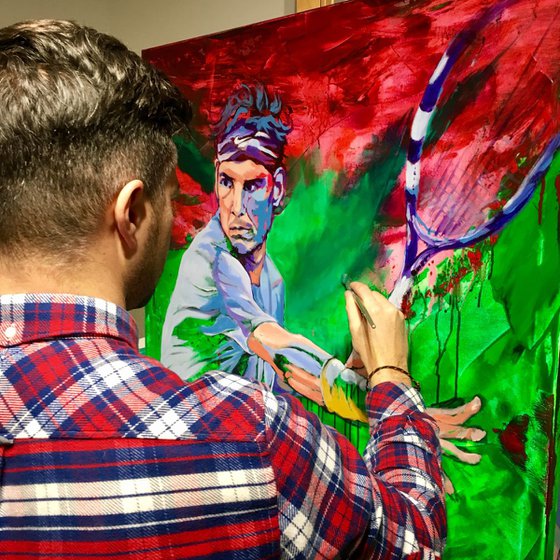 Rafael Nadal Acrylic on Canvas 100x100cm