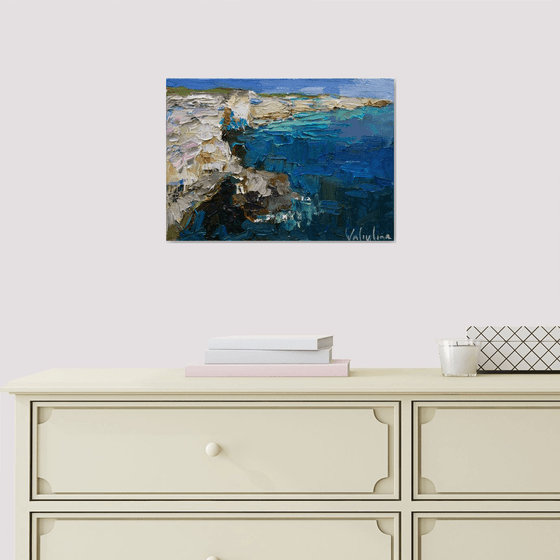 Rocky shore Original oil seascape painting