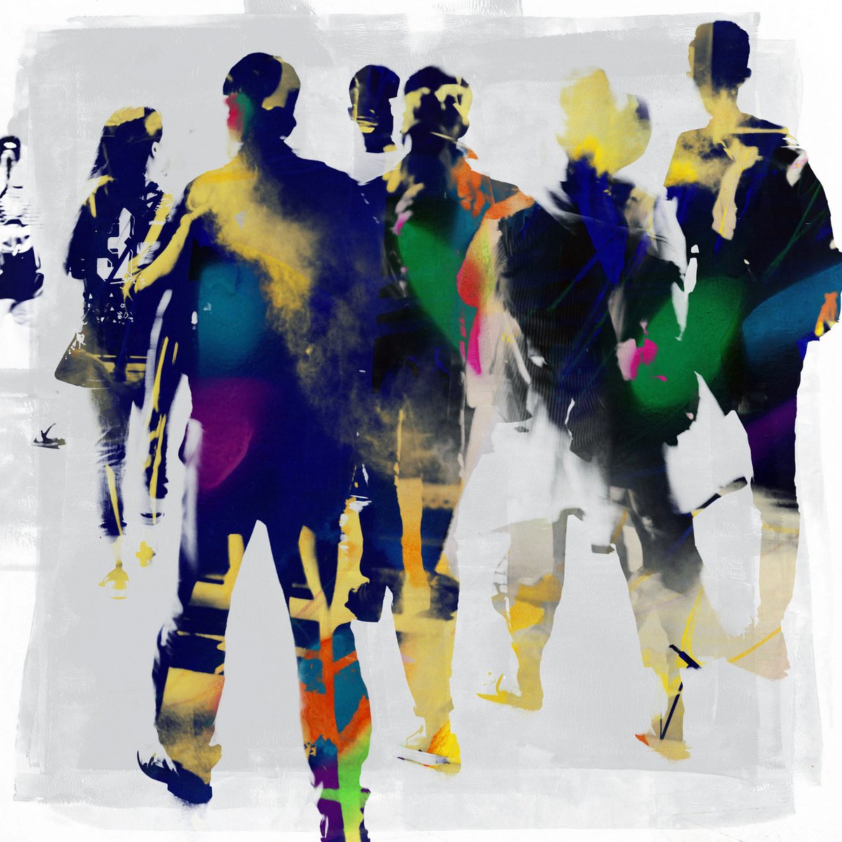 Abstract Cityscapes Photograph By Sven Pfrommer, 39 X 39", Singapore Blur V, Original Artwork