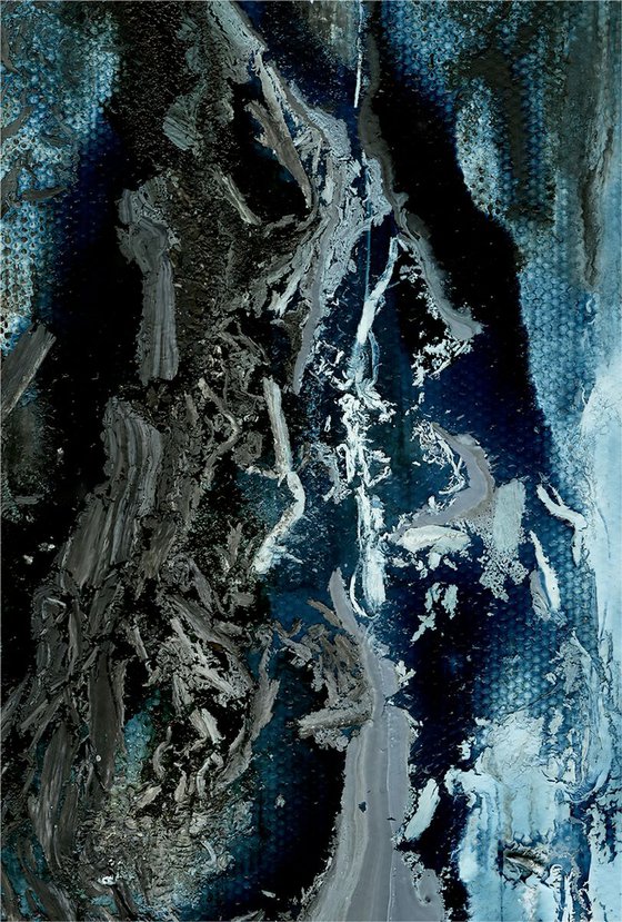 Snowfall on Water - Contemporary Abstract art by Kathy Morton Stanion