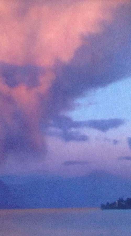 Strange cloud over Lake Garda ( framed original) by Christopher  Gill