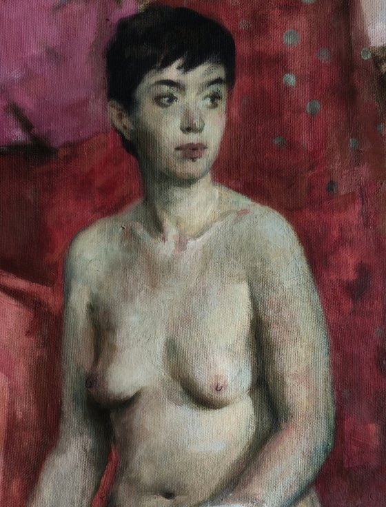 Nude with a white towel