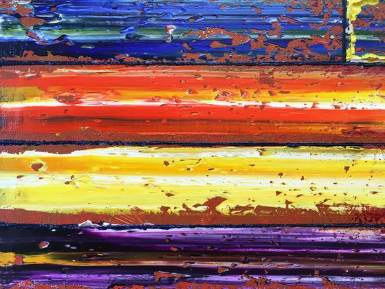 "All Roads Lead Here" - FREE USA SHIPPING + Special Price - Original PMS Abstract Oil Painting On Canvas - 36" x 12"