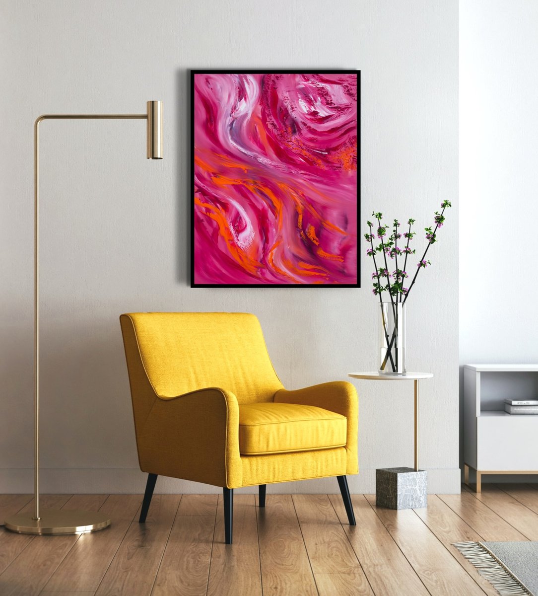 Abstract Oil Painting By Davide De Palma, 28 X 35, Warm Hug, Original Artwork