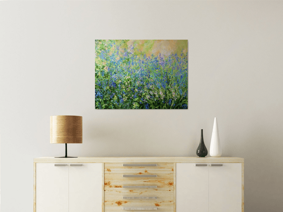 Forty Shades of Blue - Foral Landscape painting