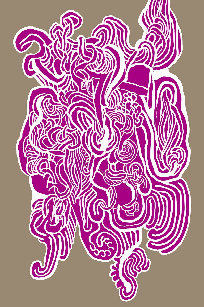 Abstract Portrait Giclee Print By Alasdair Willis, 16 X 23, Festival Procession, Original Artwork