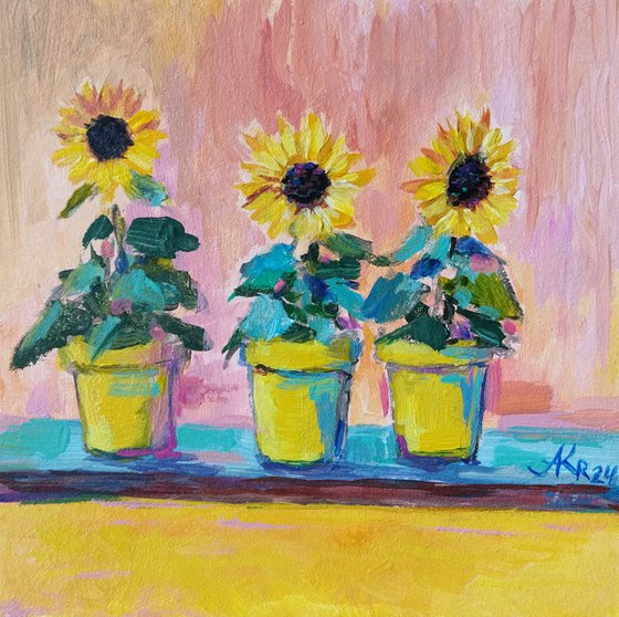 Three Sunflowers