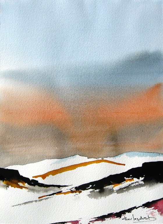 Mesa Sunset - Original Watercolor Painting