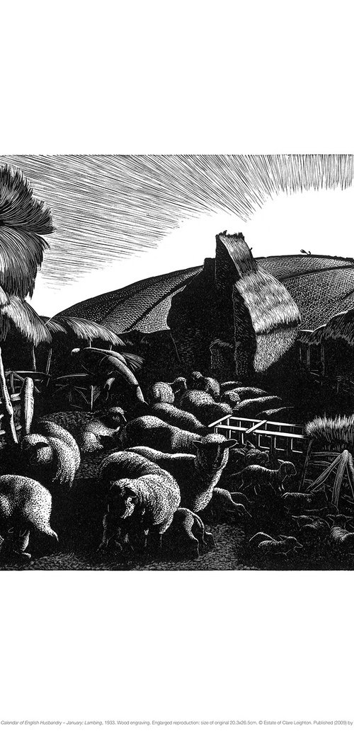January: Lambing by Clare Leighton