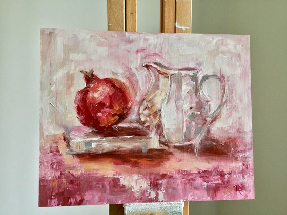 Pomegranate with Poetry and Jug
