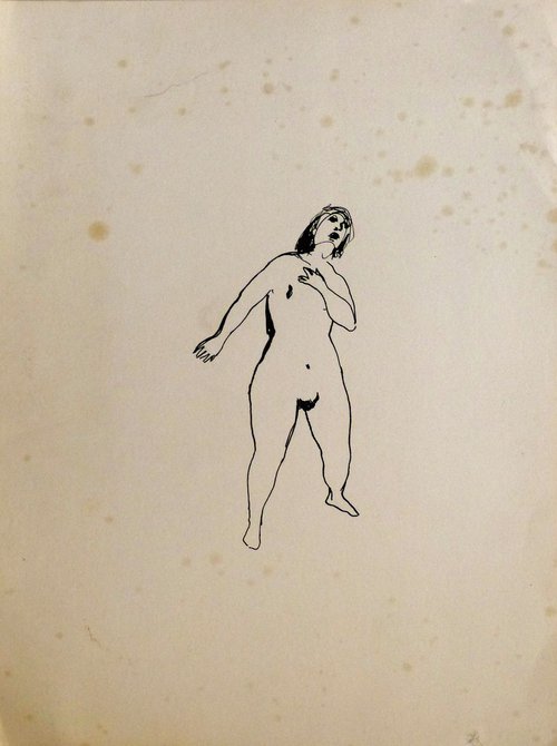 Standing Nude 1999, 24x32 cm by Frederic Belaubre