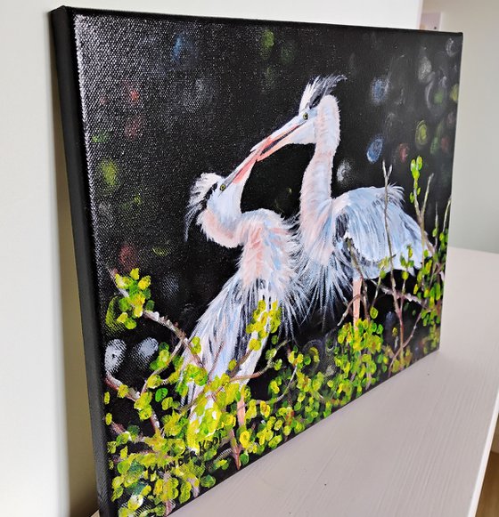 BLUE HERONS IN LOVE