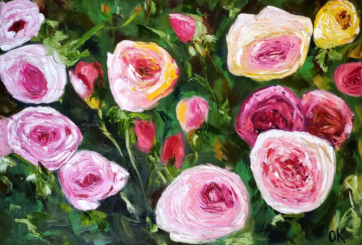 Pink Roses By Olga Koval, 26 X 18, Artwork For Sale On Artfinder