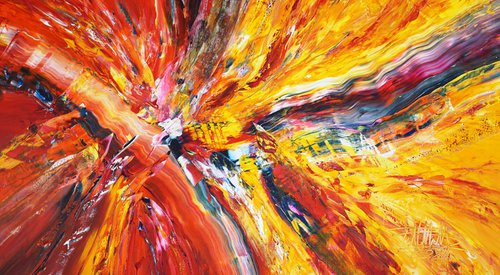 Yellow Red Abstraction C 2 by Peter Nottrott