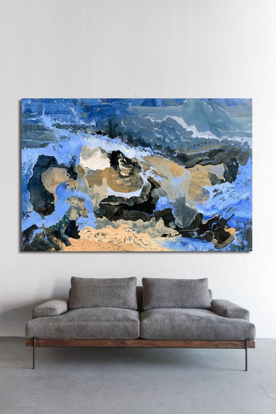 Full moon by the sea  100x150cm