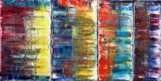 "Color Fortress" - Free Shipping to USA - Original PMS Abstract Oil Painting On Canvas